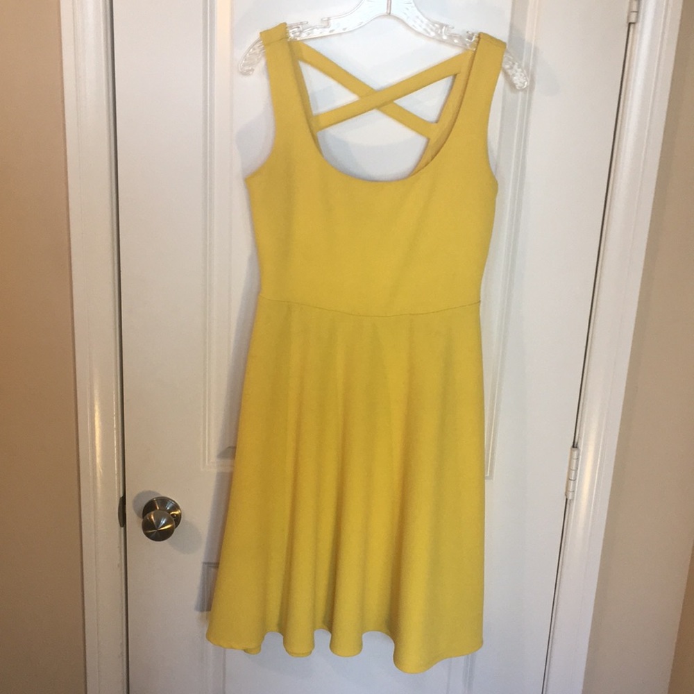 Yellow Waffled Texture Dress
